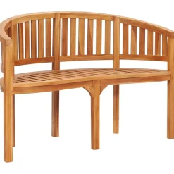 Best FinePRICE Penkki, banaanin muotoinen, 120 cm, täysi tiikki