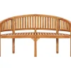 Best FinePRICE Penkki banaanin muotoinen 151 cm täysi tiikki