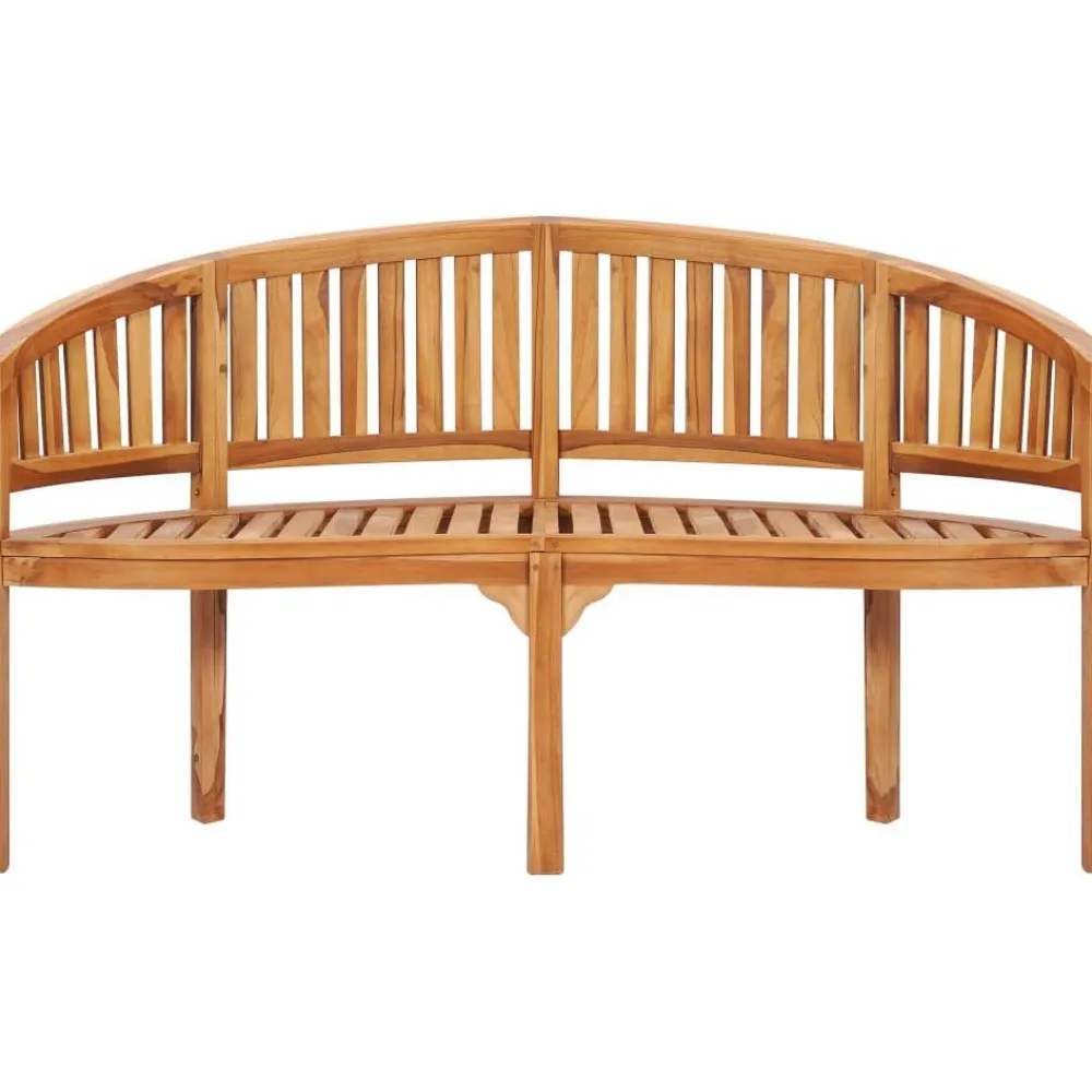 Best FinePRICE Penkki banaanin muotoinen 151 cm täysi tiikki