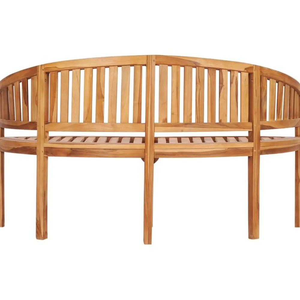 Best FinePRICE Penkki banaanin muotoinen 151 cm täysi tiikki