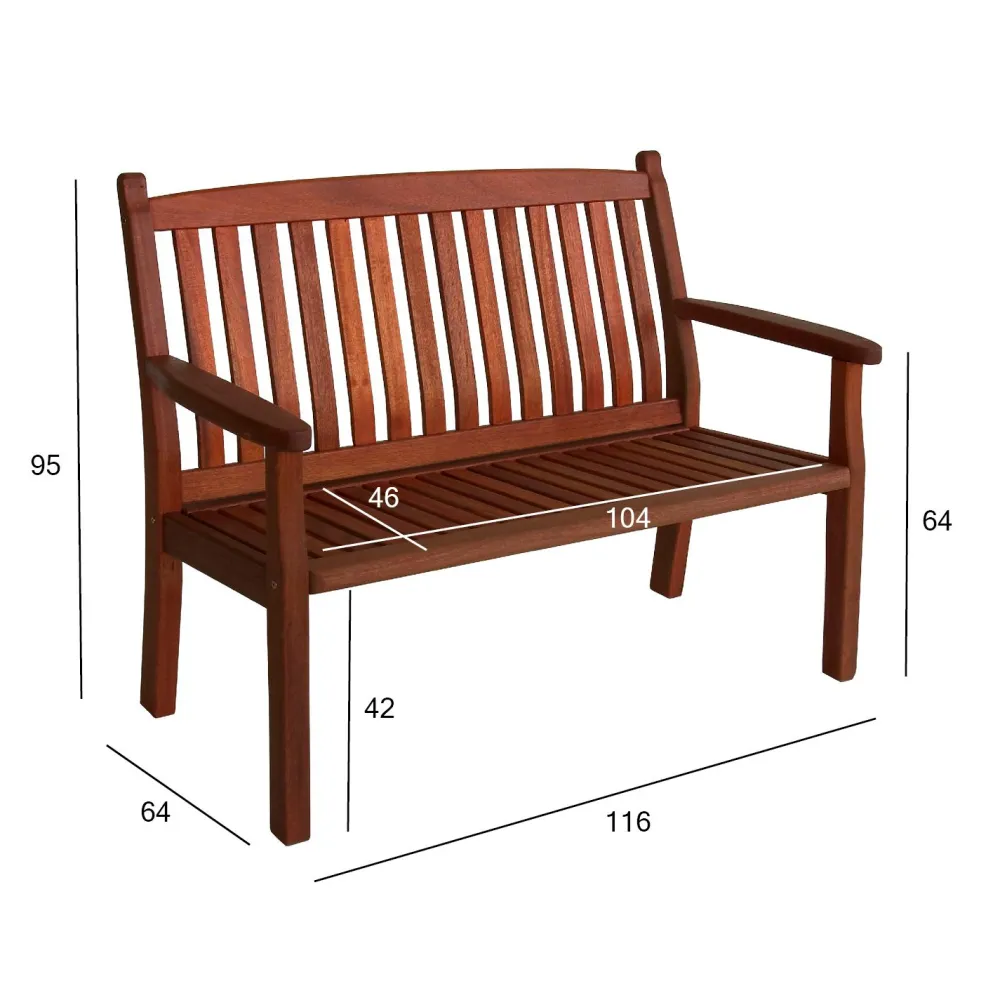 Best Home4you Penkki Windsor 116 cm tummanruskea