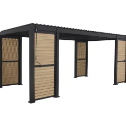 Hot Home4you Pergola Mirador-111, säleikköseinillä 300x600cm, tummanharmaa