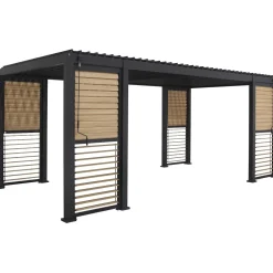 Hot Home4you Pergola Mirador-111, säleikköseinillä 300x600cm, tummanharmaa