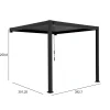 Outlet Home4you Pergola Mirador-111, 300x400cm, seinäasennus, tummanharmaa