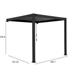 Outlet Home4you Pergola Mirador-111, 300x400cm, seinäasennus, tummanharmaa