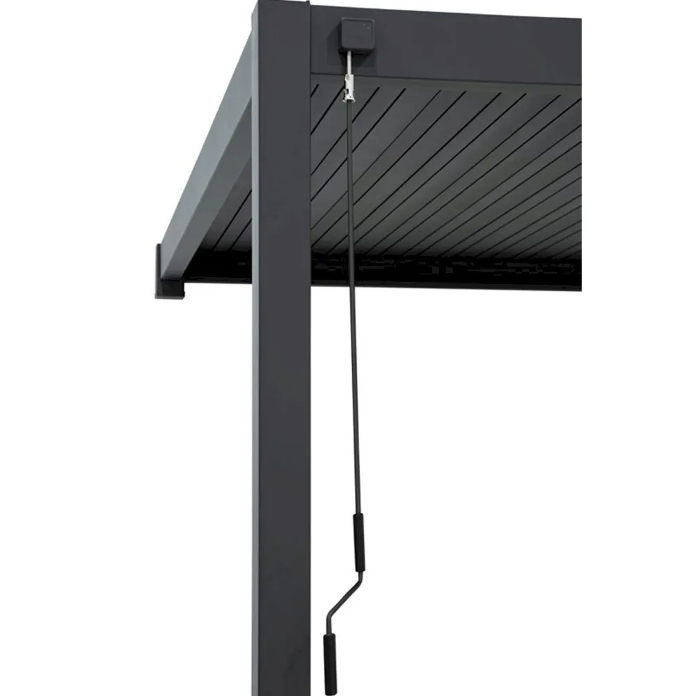 Outlet Home4you Pergola Mirador-111, 300x400cm, seinäasennus, tummanharmaa