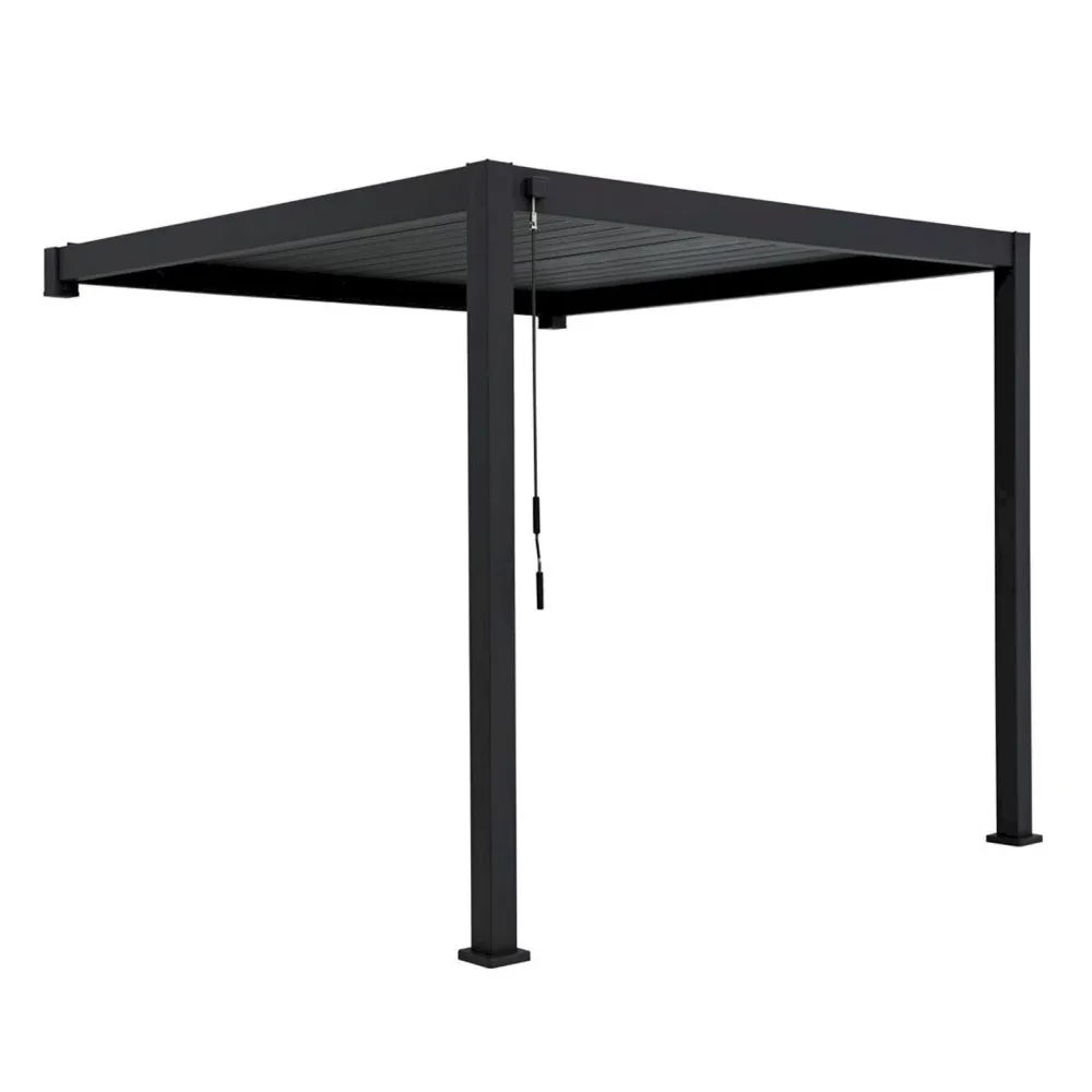 Outlet Home4you Pergola Mirador-111, 300x400cm, seinäasennus, tummanharmaa