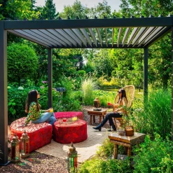 Online Home4you Pergola Mirador-111, 300x300cm, tummanharmaa