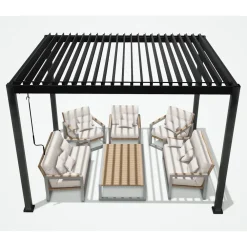 Online Home4you Pergola Mirador-111, 300x300cm, tummanharmaa
