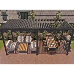 Online Home4you Pergola Mirador-111, 300x300cm, tummanharmaa