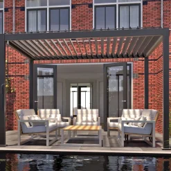 Online Home4you Pergola Mirador-111, 300x300cm, tummanharmaa
