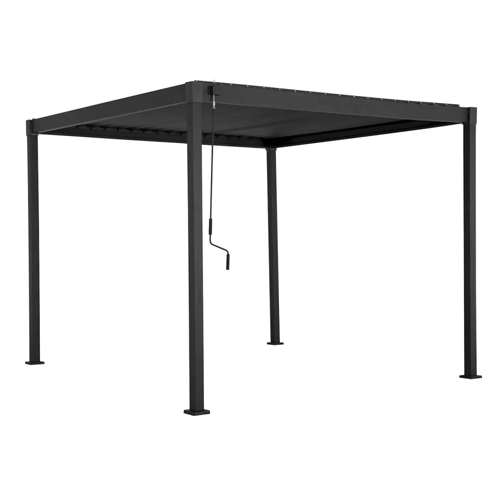 Home4you Pergola Mirador-80, 300x300cm, tummanharmaa