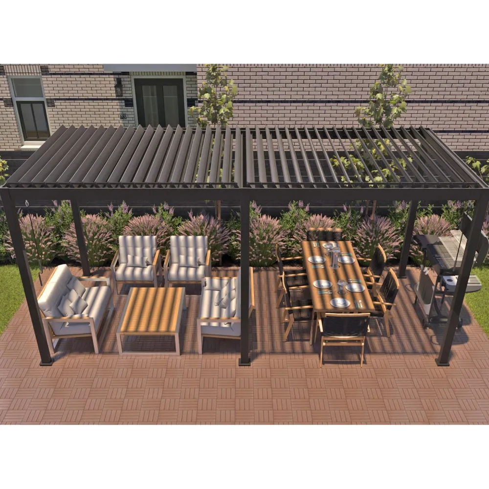 Online Home4you Pergola Mirador-111, 300x400cm, tummanharmaa