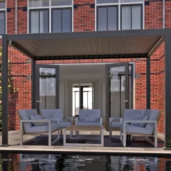 Online Home4you Pergola Mirador-111, 300x400cm, tummanharmaa