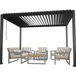 Best Home4you Pergola Mirador-111, 300x400cm, verhoilla, tummanharmaa