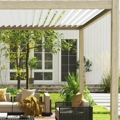 Sale Home4you Pergola Mirador-111, 300x400cm, vaalea puujäljitelmä, beige