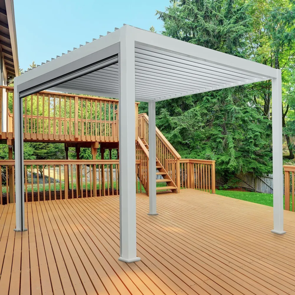 Clearance Home4you Pergola Mirador-111, 300x400cm, valkoinen