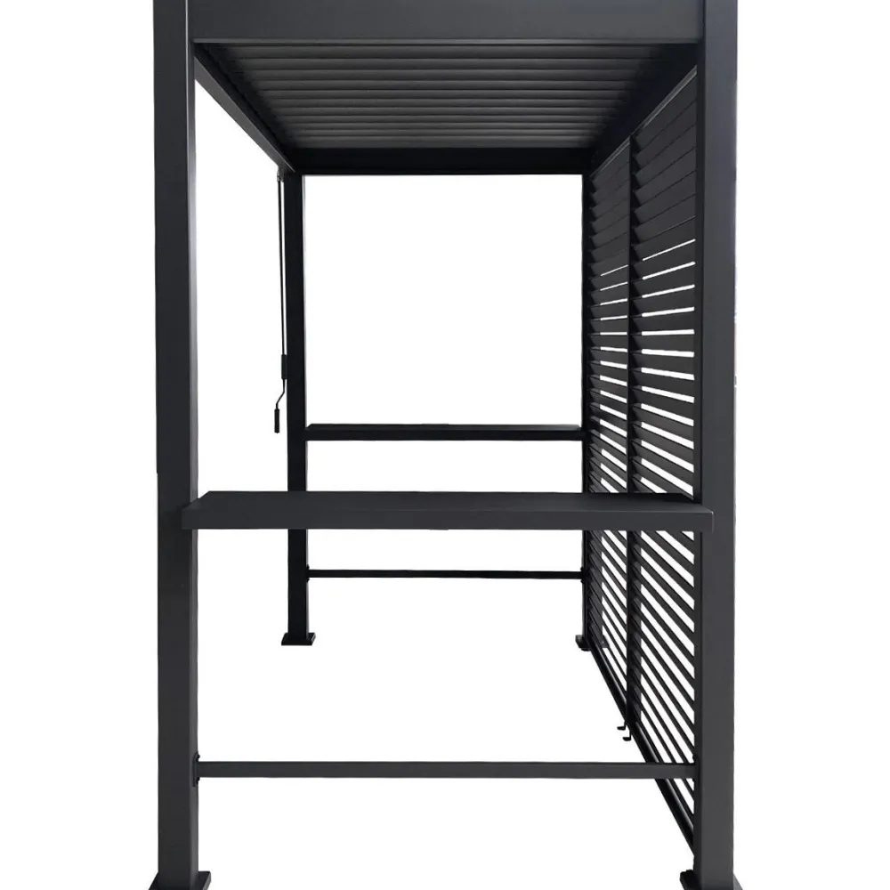 Outlet Home4you Pergolan säleikkötakaseinä Mirador BBQ, tummanharmaa