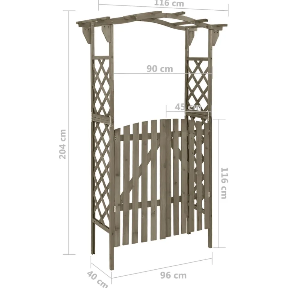 FinePRICE Pergola portilla, 116x40x204cm, kuusi, eri värejä