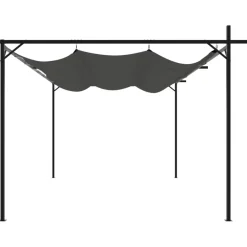 New FinePRICE Pergola sisäänvedettävä katto antrasiitti 395x292x230 cm