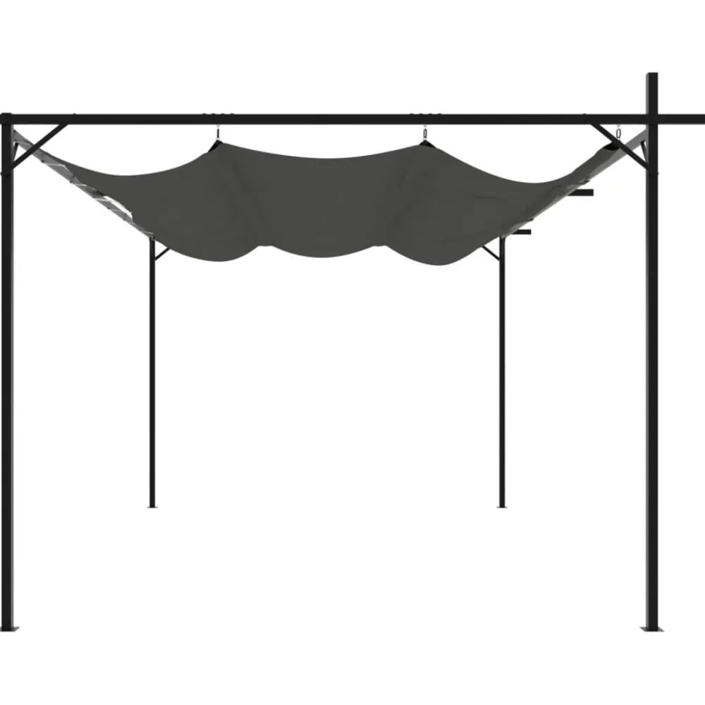 New FinePRICE Pergola sisäänvedettävä katto antrasiitti 395x292x230 cm