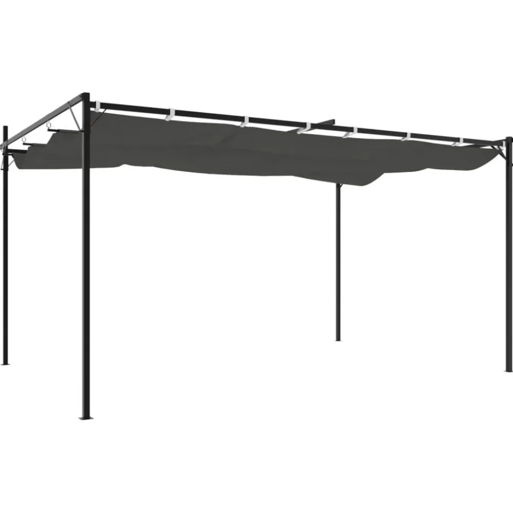 New FinePRICE Pergola sisäänvedettävä katto antrasiitti 395x292x230 cm