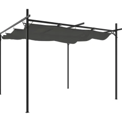 Outlet FinePRICE Pergola sisäänvedettävä katto antrasiitti 295x292x230 cm