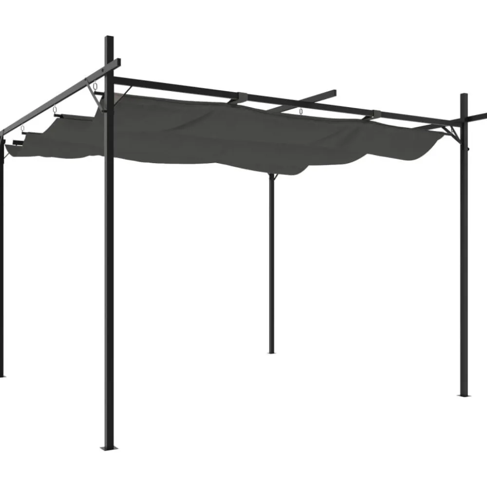 Outlet FinePRICE Pergola sisäänvedettävä katto antrasiitti 295x292x230 cm