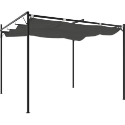 Outlet FinePRICE Pergola sisäänvedettävä katto antrasiitti 295x292x230 cm