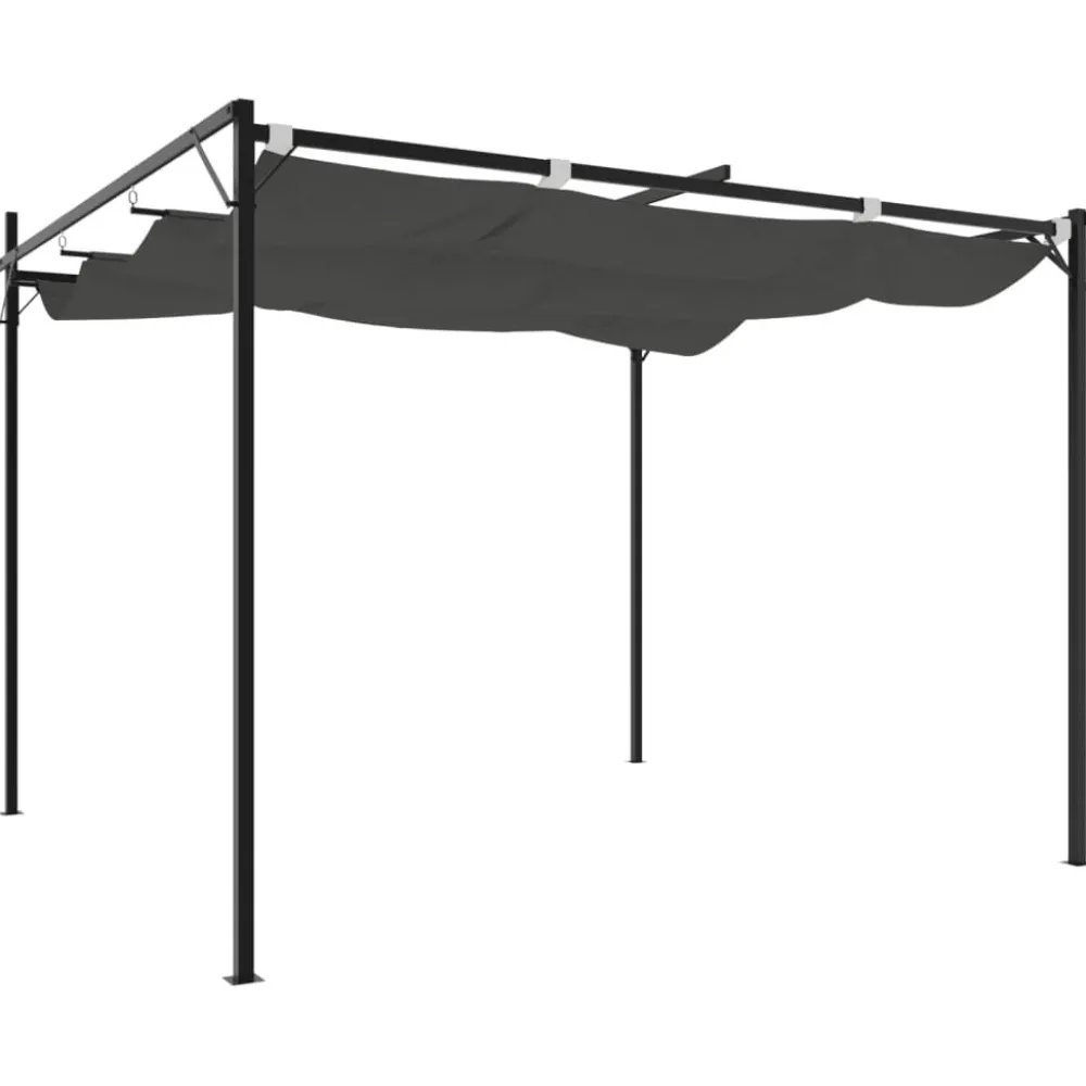 Outlet FinePRICE Pergola sisäänvedettävä katto antrasiitti 295x292x230 cm