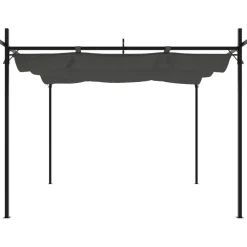 Outlet FinePRICE Pergola sisäänvedettävä katto antrasiitti 295x292x230 cm