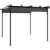 Best FinePRICE Pergola sisäänvedettävä katto antrasiitti 3x3 m teräs 180 g/m² (12226)