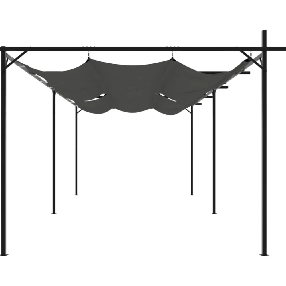 Best FinePRICE Pergola sisäänvedettävä katto antrasiitti 589x292x230 cm