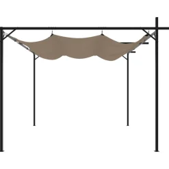 Outlet FinePRICE Pergola sisäänvedettävä katto taupe 295x292x230 cm