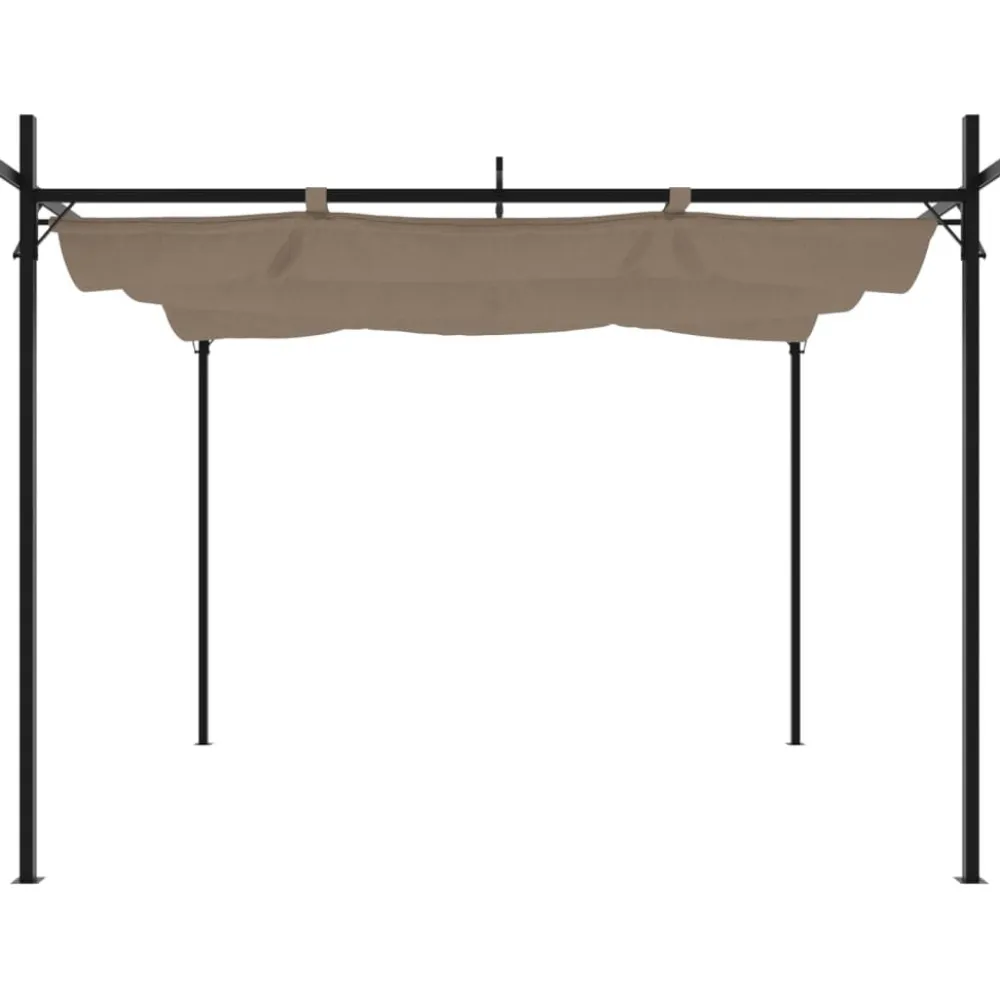 Outlet FinePRICE Pergola sisäänvedettävä katto taupe 295x292x230 cm