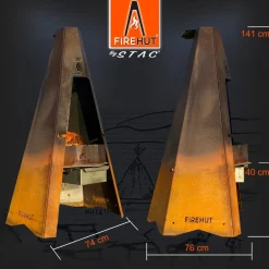 Clearance FIREHUT Pihagrilli ® 1415x760x750 mm corten teräs