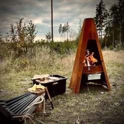 Clearance FIREHUT Pihagrilli ® 1415x760x750 mm corten teräs