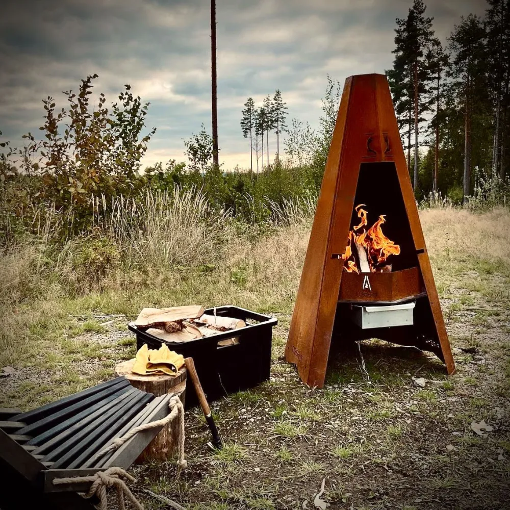 Clearance FIREHUT Pihagrilli ® 1415x760x750 mm corten teräs