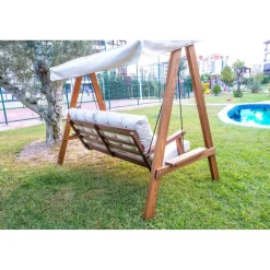 Hot Linento Garden Pihakeinu Olea, 3-istuttava, säädettävä, vaaleanharmaa