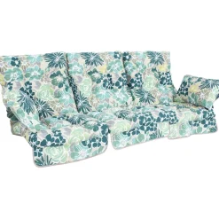 Clearance Home4you Pihakeinun pehmuste ROMA 108x56x10 cm, vaalea kukkakuosi, 3-osainen
