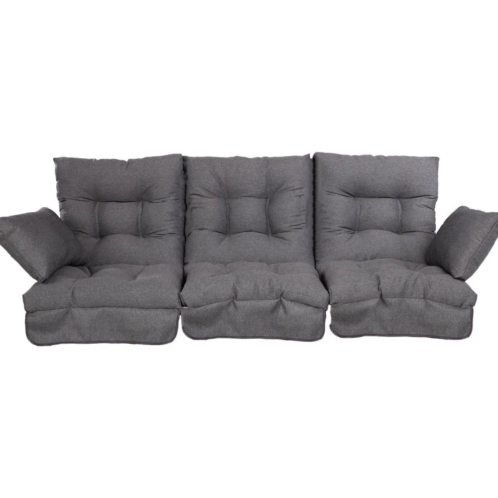 Outlet Home4you Pihakeinun pehmuste ROMA 108x56xK10 cm, tummanharmaa, 3-osainen