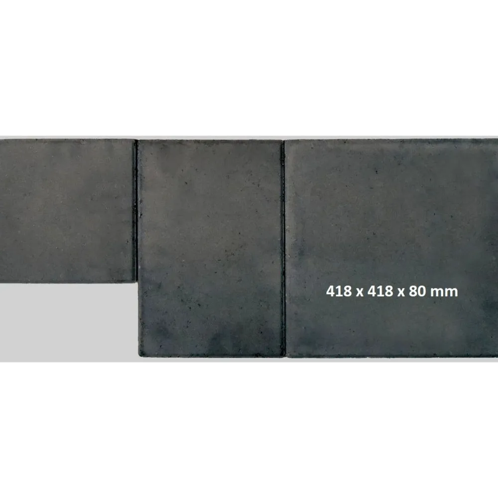 New Lakka Rakennustuotteet Pihakivi Lakka Roomalainen kivi 80 418x418x80 mm musta