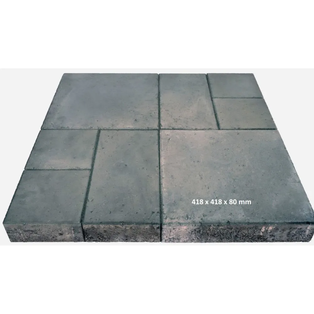 New Lakka Rakennustuotteet Pihakivi Lakka Roomalainen kivi 80 418x418x80 mm musta