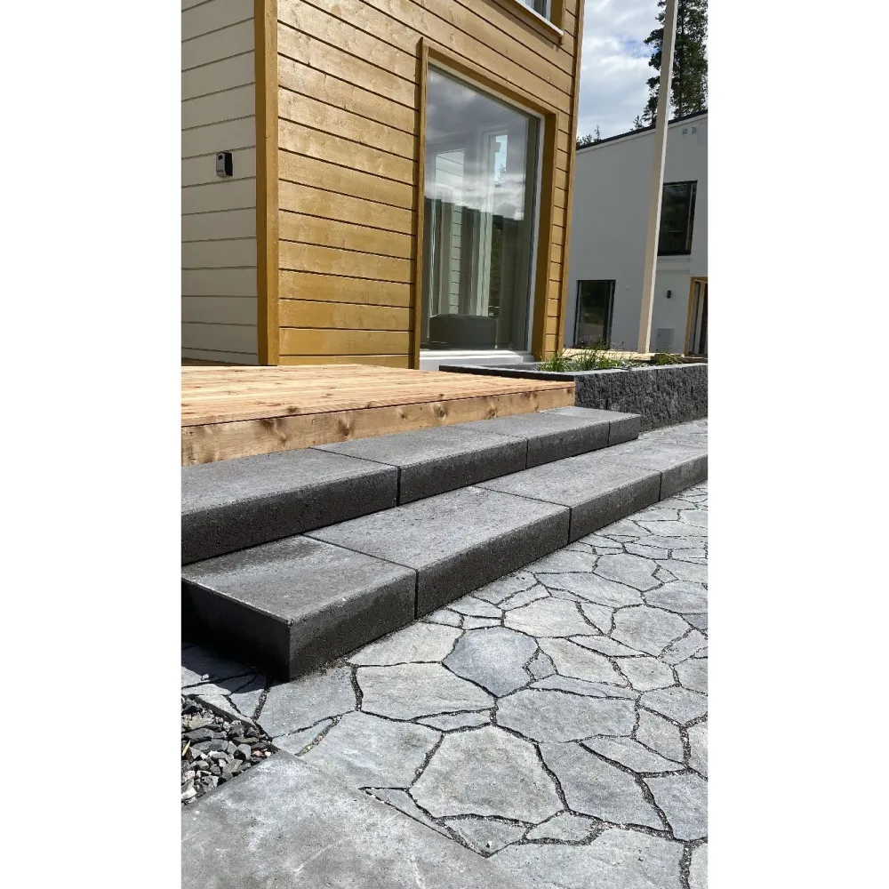 Rudus Pihakivi Luotokivi 336x246x80 mm profiloitu mustaharmaa