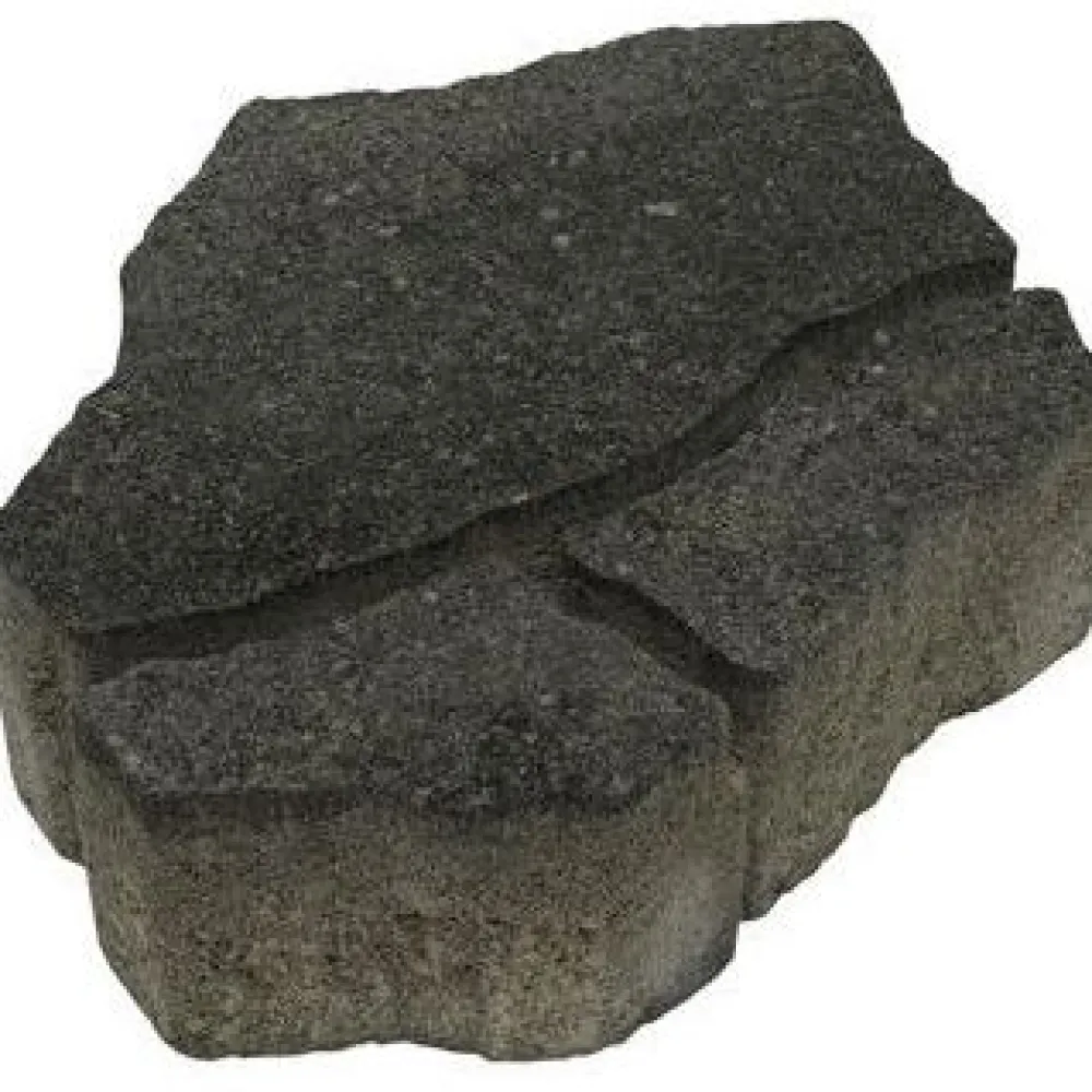 Rudus Pihakivi Luotokivi 336x246x80 mm profiloitu mustaharmaa