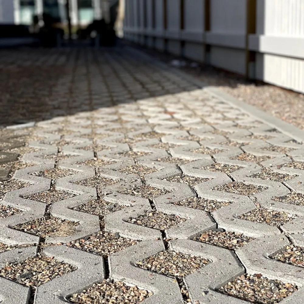 Rudus Pihakivi Reikälaatta 598x398x80 mm sileä harmaa
