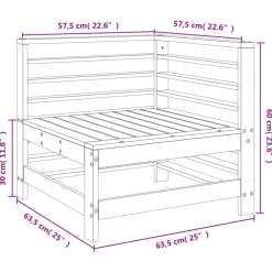 Best FinePRICE Pihan kulmasohva harmaa, mäntyä