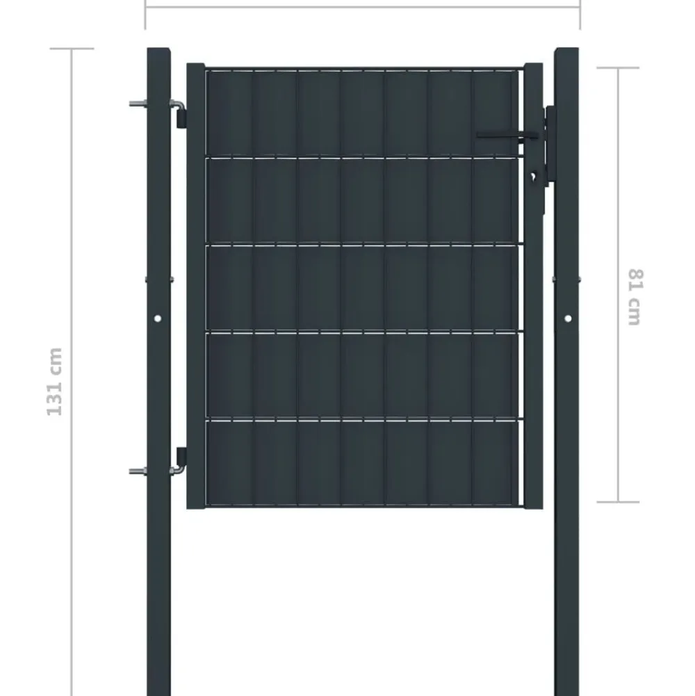 FinePRICE Pihaportti teräs 100x81cm antrasiitti