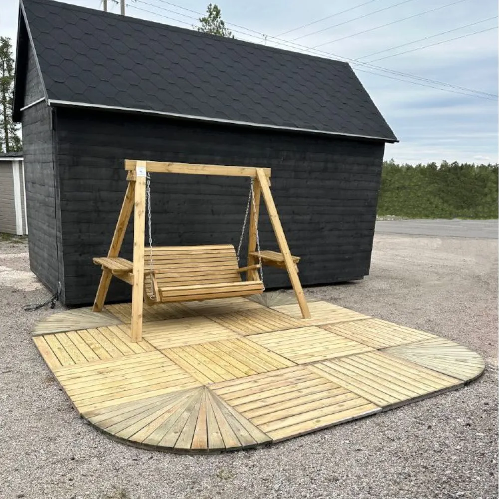 Best Tammiston puu Pihaterassi, pyöreät kulmat, painekyllästetty mänty, vihreä, II-laatu, eri kokoja