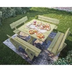 Clearance Palmako Piknik pöytäryhmä Arthur 274x274 cm vihreä